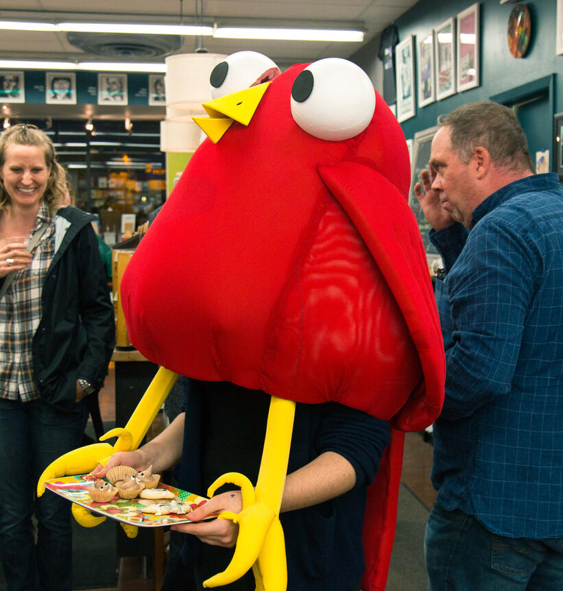 A costumed character